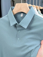 Men's Plus Size Button Detail Short Sleeve Polo Blue / M