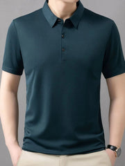 Men's Plus Size Button Detail Short Sleeve Polo Blue / M
