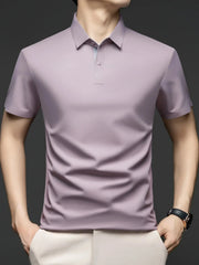 Men's Plus Size Button Detail Short Sleeve Polo Blue / M
