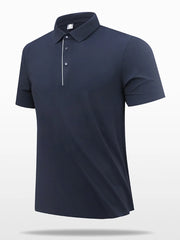 Men's Plus Size Button Detail Short Sleeve Polo Dark Blue / M