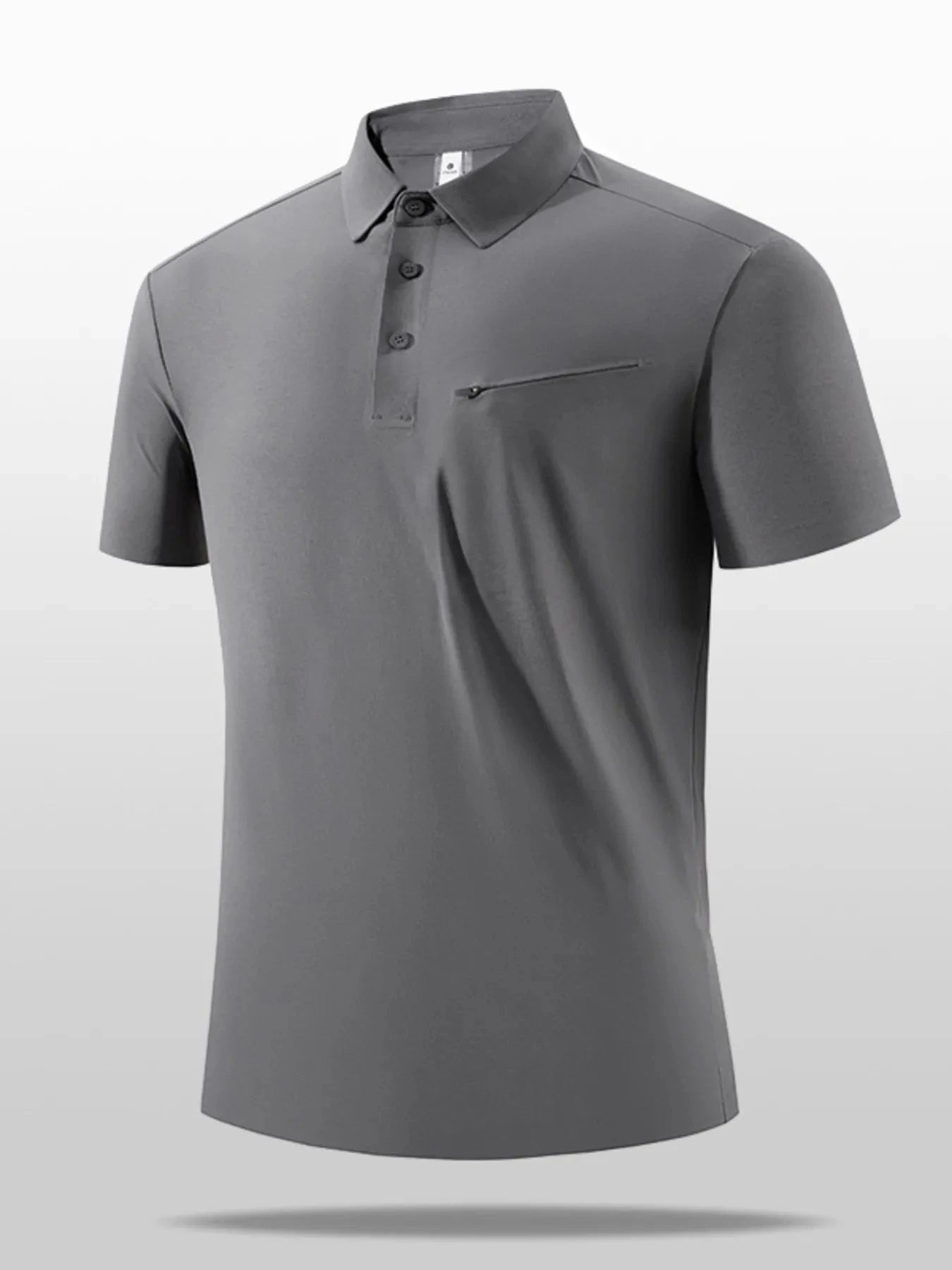 Men's Plus Size Button Detail Short Sleeve Polo Dark Gray / M