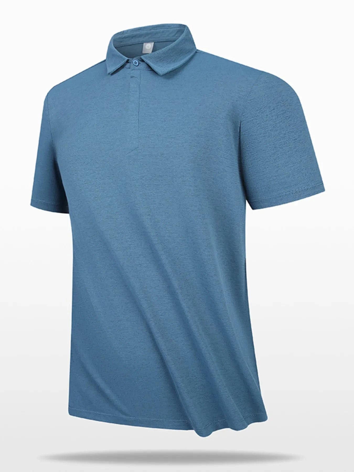 Men's Plus Size Button Detail Short Sleeve Polo Dusty Blue / M