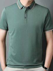 Men's Plus Size Button Detail Short Sleeve Polo Grass Green / M