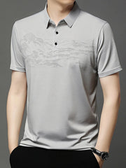 Men's Plus Size Button Detail Short Sleeve Polo Ivory / M