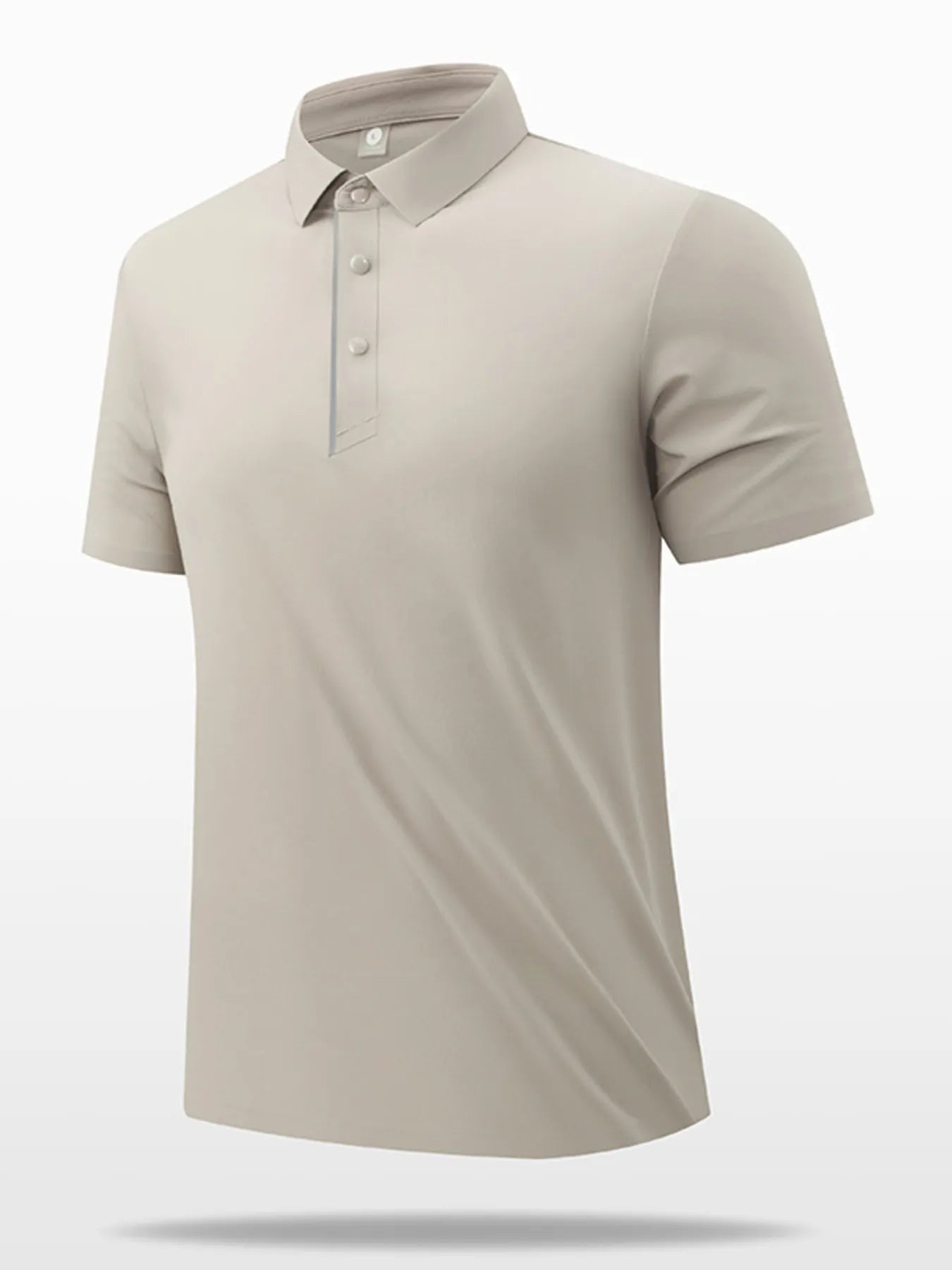 Men's Plus Size Button Detail Short Sleeve Polo Khaki / M
