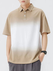 Men's Plus Size Button Detail Short Sleeve Polo Khaki / M