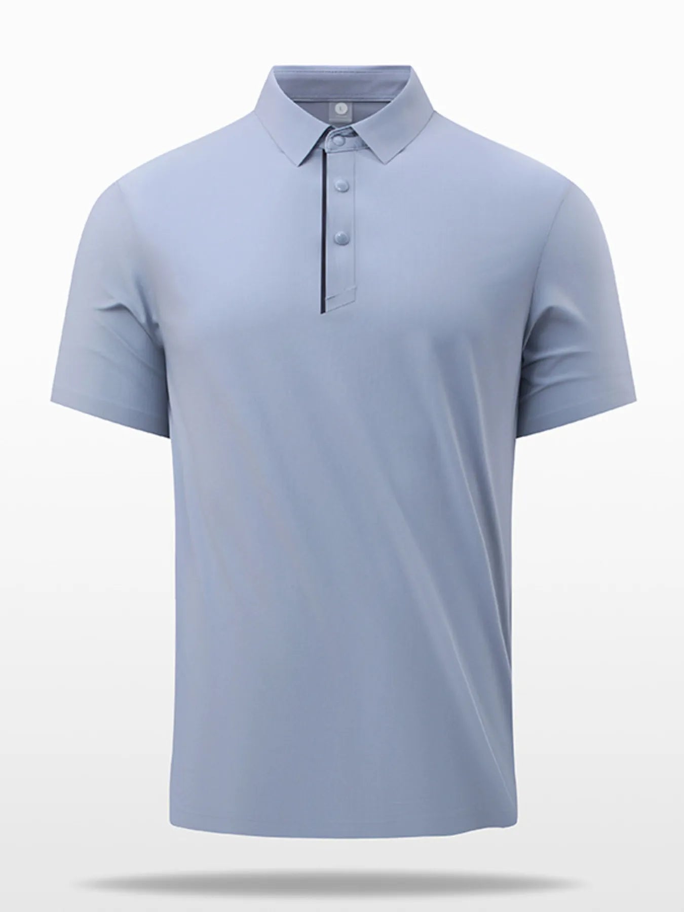 Men's Plus Size Button Detail Short Sleeve Polo Light Blue / M