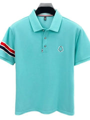 Men's Plus Size Button Detail Short Sleeve Polo Light Blue / M