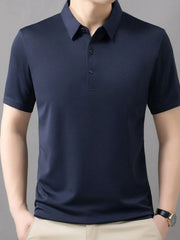Men's Plus Size Button Detail Short Sleeve Polo Navy / M