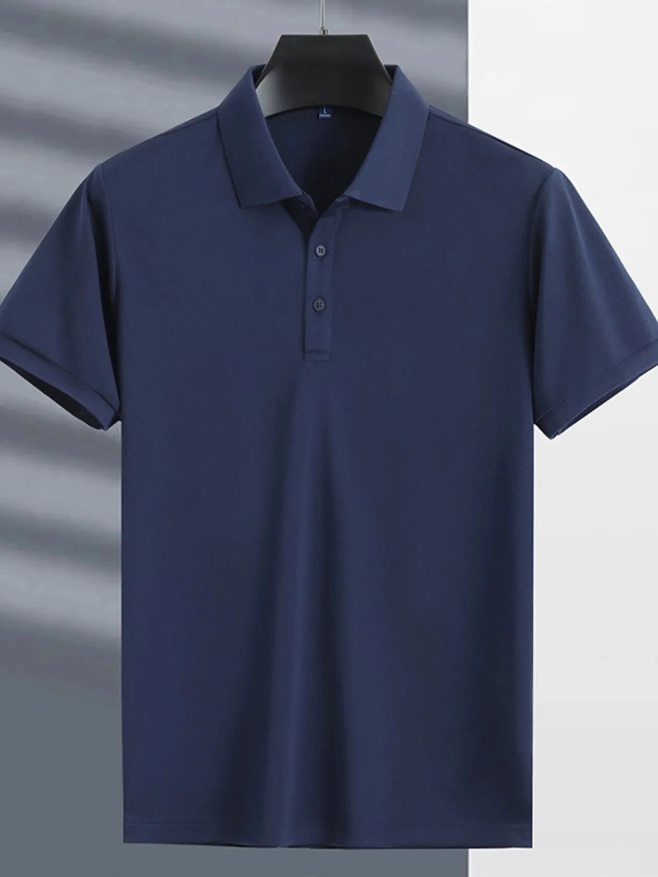Men's Plus Size Button Detail Short Sleeve Polo Navy / M