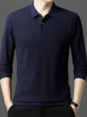 Men's Plus Size Button Detail Short Sleeve Polo Shangqing / M
