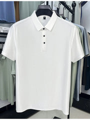 Men's Plus Size Button Detail Short Sleeve Polo White / M