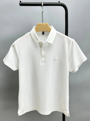Men's Plus Size Button Detail Short Sleeve Polo White / M