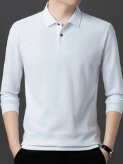 Men's Plus Size Button Detail Short Sleeve Polo White / M