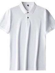 Men's Plus Size Button Detail Short Sleeve Polo White / M