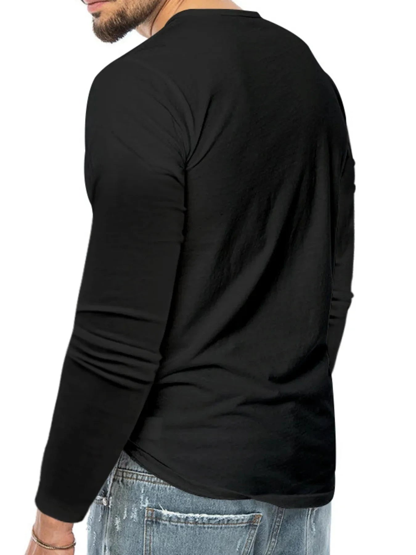 Men's Plus Size Button Detail Short Sleeve T-Shirt
