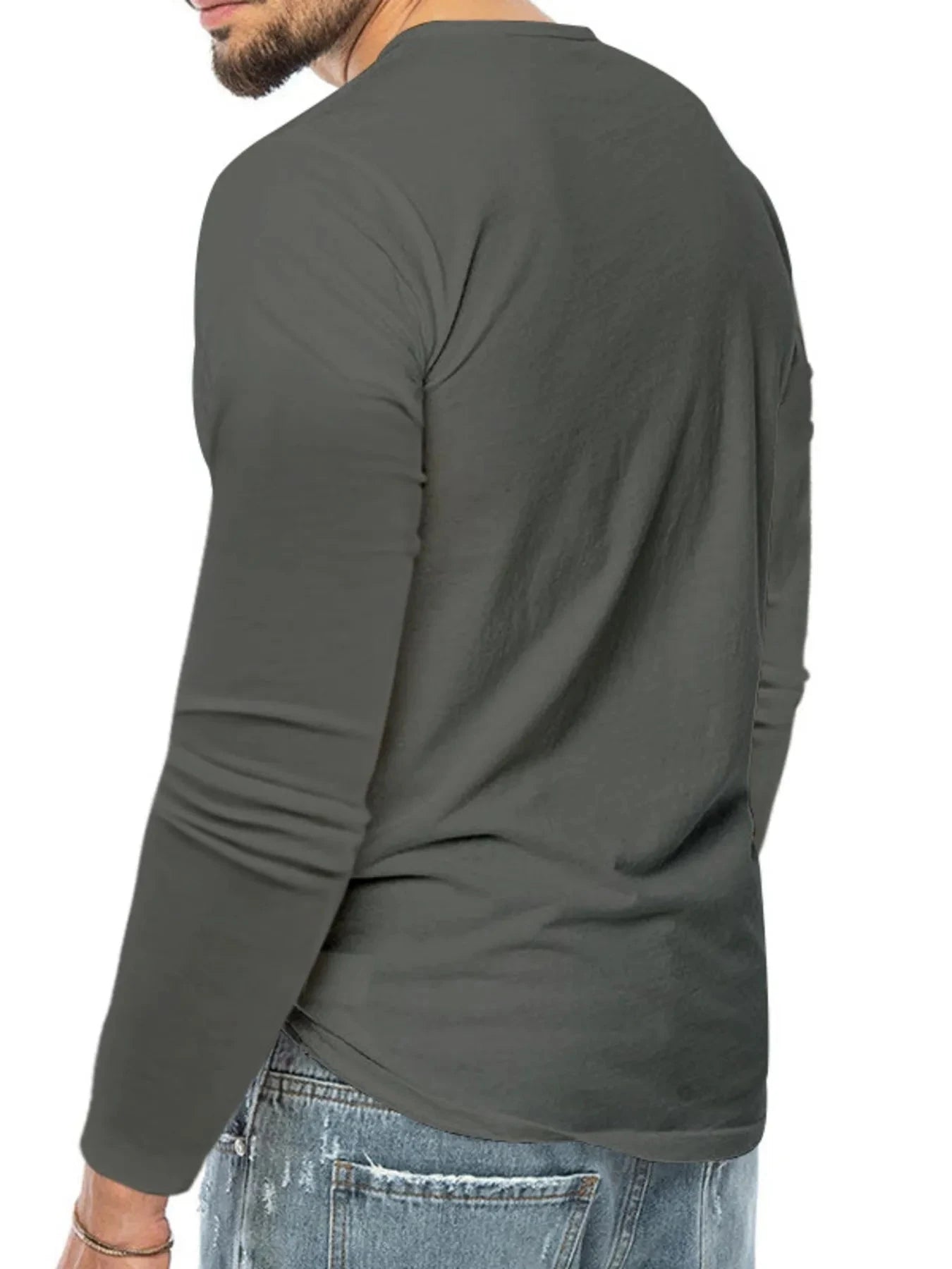 Men's Plus Size Button Detail Short Sleeve T-Shirt