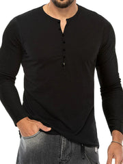 Men's Plus Size Button Detail Short Sleeve T-Shirt Black / M