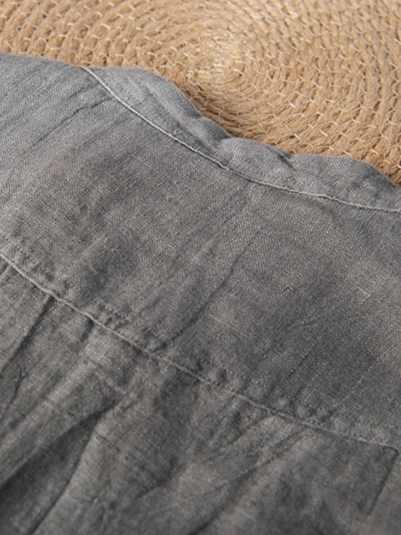 Men's Plus Size Button Detail Short Sleeve Top