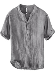 Men's Plus Size Button Detail Short Sleeve Top