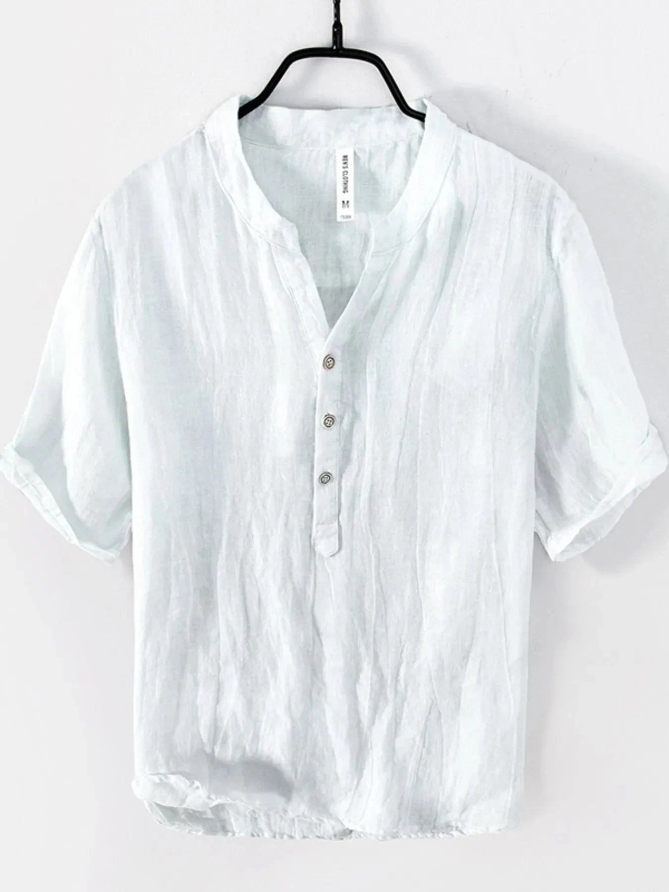 Men's Plus Size Button Detail Short Sleeve Top White / M