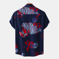 Men's Plus Size Button-Down Short Sleeve Shirt