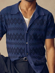 Men's Plus Size Button Down Short Sleeve Shirt