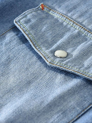 Men's Plus Size Button Up Long Sleeve Denim Shirt