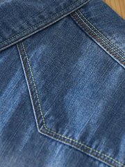 Men's Plus Size Button Up Long Sleeve Denim Shirt