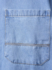 Men's Plus Size Button Up Long Sleeve Denim Shirt