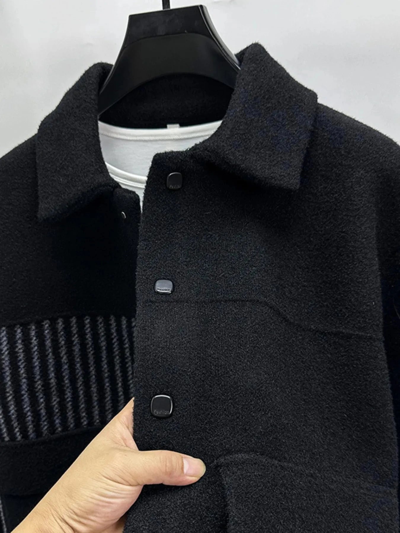 Men's Plus Size Button Up Long Sleeve Jacket