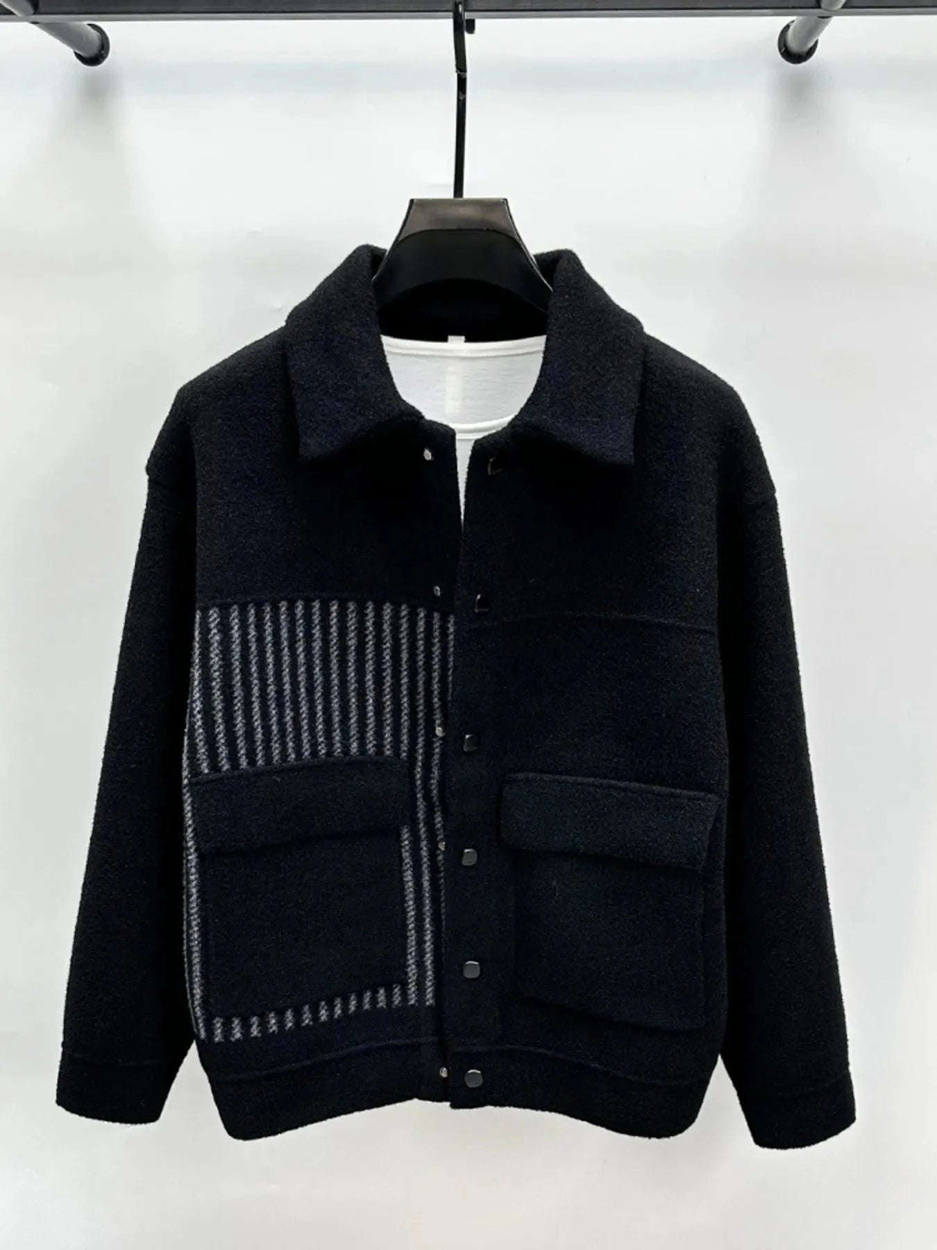 Men's Plus Size Button Up Long Sleeve Jacket