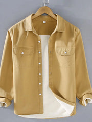 Men's Plus Size Button Up Long Sleeve Shirt