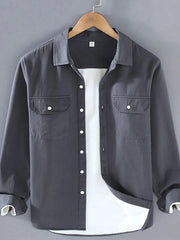 Men's Plus Size Button Up Long Sleeve Shirt