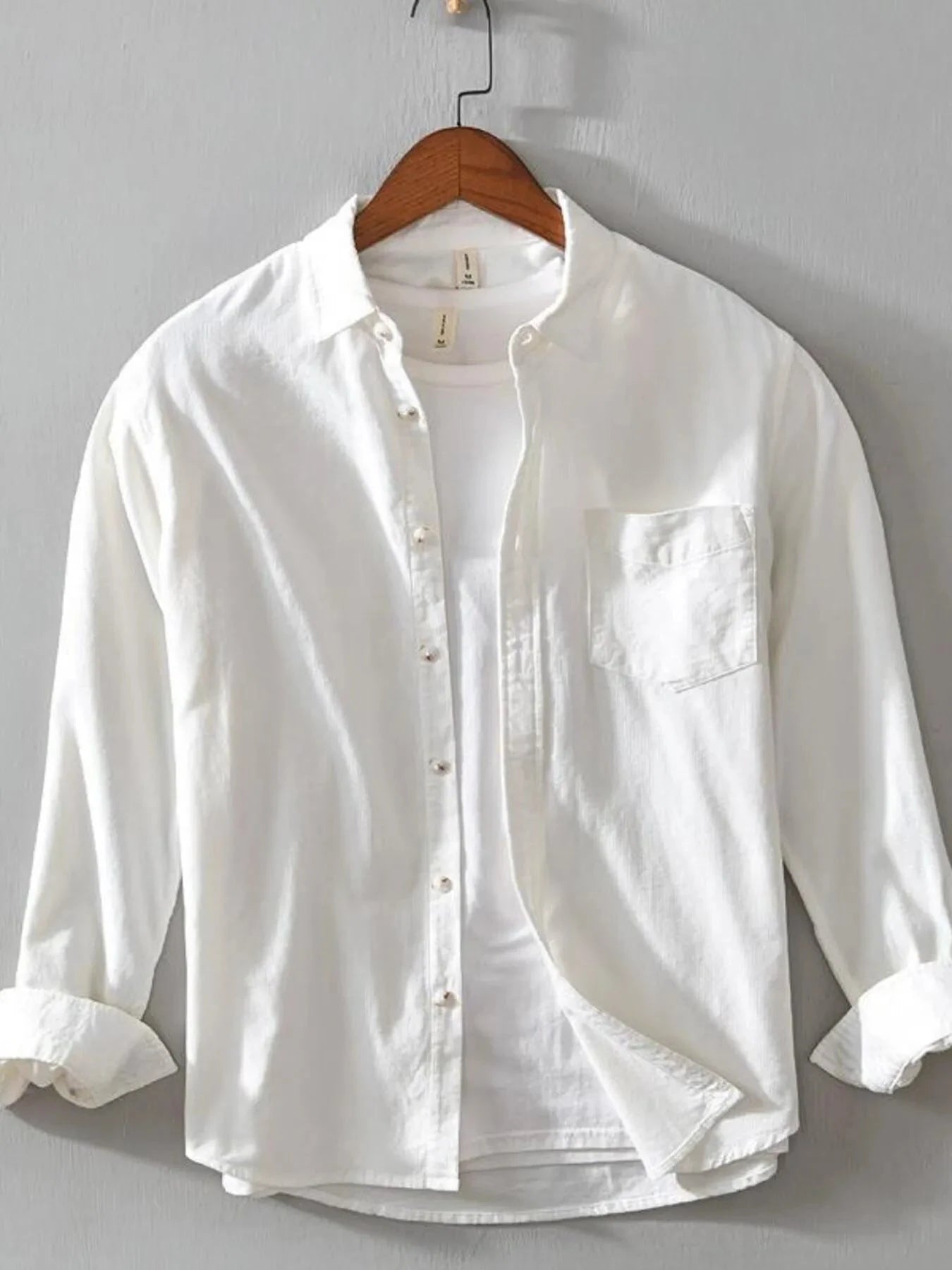 Men's Plus Size Button Up Long Sleeve Shirt