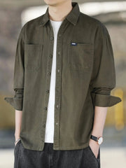 Men's Plus Size Button Up Long Sleeve Shirt