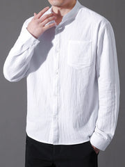 Men's Plus Size Button Up Long Sleeve Shirt