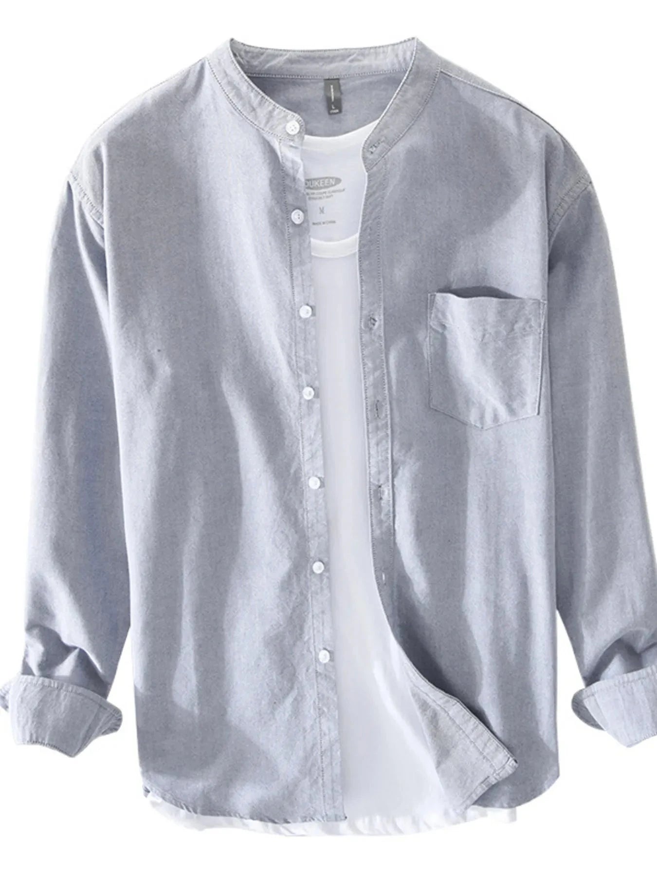 Men's Plus Size Button Up Long Sleeve Shirt