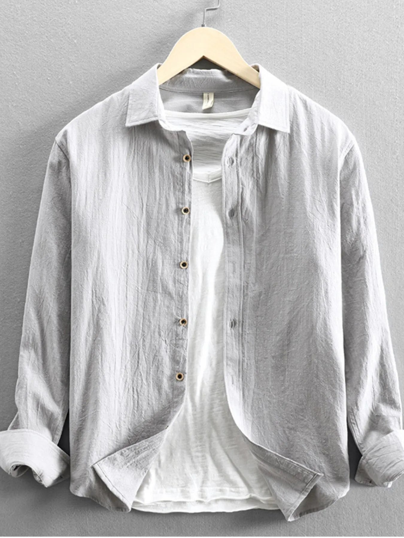 Men's Plus Size Button-Up Long Sleeve Shirt