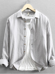 Men's Plus Size Button-Up Long Sleeve Shirt