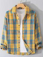 Men's Plus Size Button Up Long Sleeve Shirt