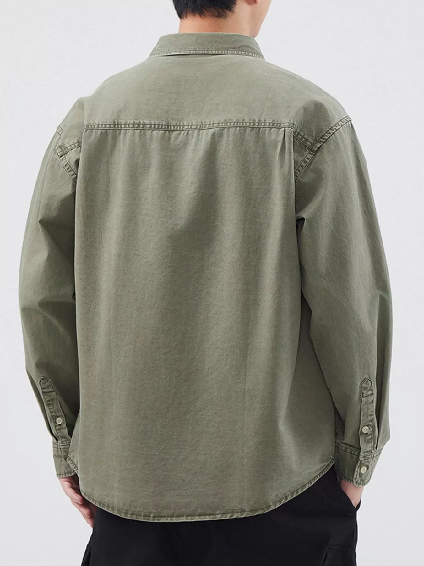 Men's Plus Size Button Up Long Sleeve Shirt