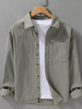 Men's Plus Size Button Up Long Sleeve Shirt