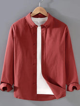 Men's Plus Size Button Up Long Sleeve Shirt Angora Red / M
