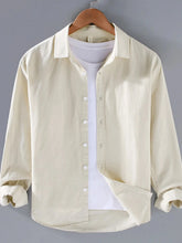 Men's Plus Size Button Up Long Sleeve Shirt Apricot / M