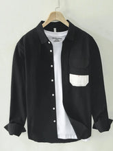 Men's Plus Size Button Up Long Sleeve Shirt Black / M