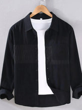 Men's Plus Size Button Up Long Sleeve Shirt Black / M