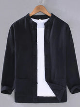 Men's Plus Size Button Up Long Sleeve Shirt Black / M