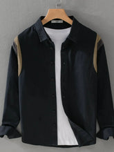 Men's Plus Size Button-Up Long Sleeve Shirt Black / M