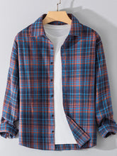 Men's Plus Size Button Up Long Sleeve Shirt Black / M